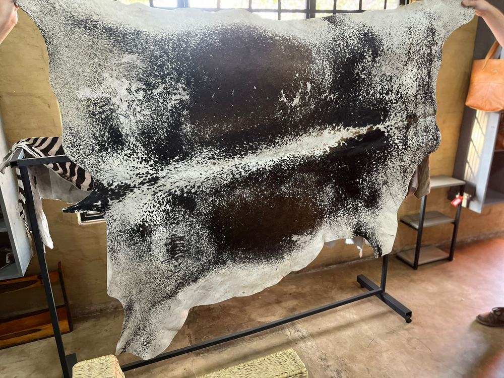 Cowhide display in shop